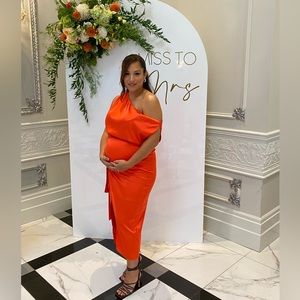 Orange dress from RNWY worn ONCE